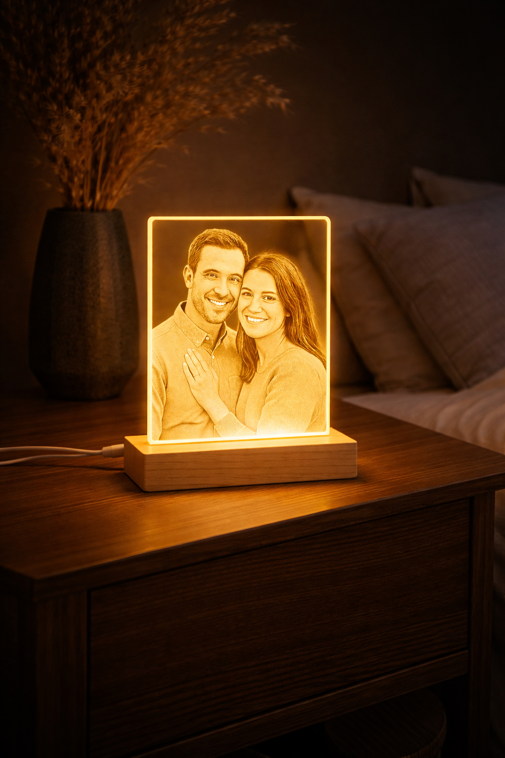 Cadre photo LED personnalisé en décoration intérieure